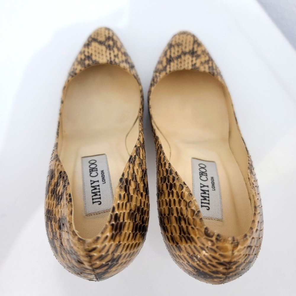 Jimmy Choo London Romy Snakeskin Platform Heels - Picture 7 of 14